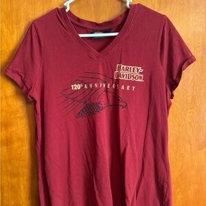 Harley-Davidson Women's Maroon 120th Anniversary Tee